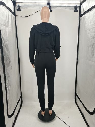 Casual Printed Sweatshirt Vest Three Piece Set with Zipper Cardigan