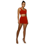 Solid Color Pineapple Jacquard Yoga Sports Vest Shorts Two Pieces