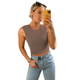 Solid Color Fashion Sports Sleeveless Vest Tops