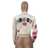 Trendy Printed Single-breasted Baseball Jacket