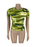 Casual Camouflage Women's T-Shirt Tops