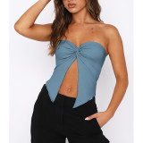 Solid Kink Bandeau Sexy Strapless Top