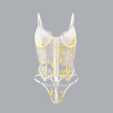 2023 Lace Embroidery Two Piece Sexy Underwear Women's Babydolls Set