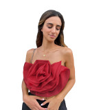 Sexy Three-dimensional Flower Camisole Wrapped Top