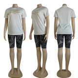 2023 Summer Bronzing Casual Short Sleeve Shorts Set