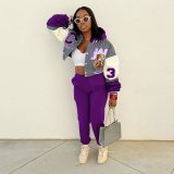 Fashion Explosive Baseball Uniform Hoodie Printed Two Piece with Pocket