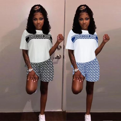 Summer Streetwear Outfits Casual Printed Letter Short Set