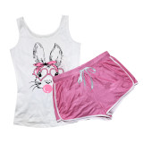Sexy Bunny Printed Camisole Shorts Set