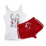 Sexy Bunny Printed Camisole Shorts Set