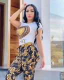 Summer Short Sleeve Printed Casual Two Piece Outfits
