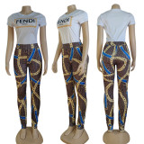 Summer Casual Printed Short Sleeve Top and Trouser