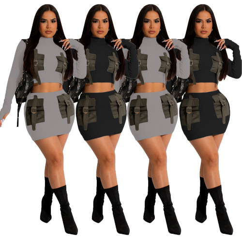 Here For It Cargo Skirt Set
