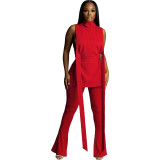 Sexy Sleeveless Hollow Bandage Tops & Flared Trousers Two Piece Set