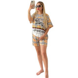 2023 Summer Digital Printed Short Sleeve Streetwear Shorts Set