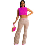 Fashion Beachwear Outdoor Knitted Sports Pant Set