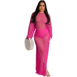 Fashion Sexy Beachwear Hollow Knit Hand Crochet Tassel Dress