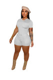 Summer Women Sports Two Piece Set Lace Up Bodycon Tracksuit 2 Pieces with Pocket