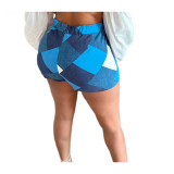 Blue Hakama Cross-border Strappy Zipper Shorts