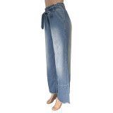Loose Wide-leg Jeans with Belt