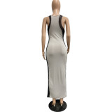 Casual Sexy Mesh Stitching Long Dresses