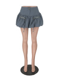 Solid Zip Mini Tutu Skirt