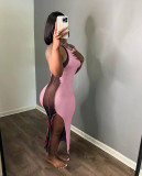 Casual Sexy Mesh Stitching Long Dresses