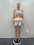 Solid Color Inner Layer Straps Hakama Skirt Set