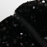 Sexy Oblique Collar Sequin Stitching Mesh Nightclub Bodycon Dresses