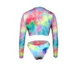 Sexy Tie-Dye Random Digital Printed Swimsuit Two Pieces