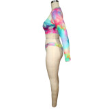 Sexy Tie-Dye Random Digital Printed Swimsuit Two Pieces