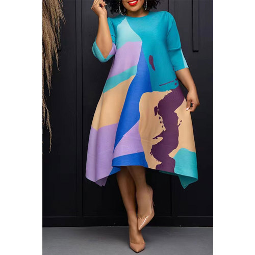 Casual Reversible Positioning Print Loose Dresses