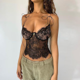 Spice Girls Sexy Slim Lace Camisole See-Through Top