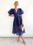 Multicolor Lantern Sleeve Dress INS Casual Party Dress