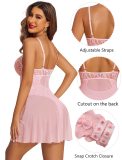 Babydoll Lingerie for Women Floral Snap Crotch Teddy Chemise Nightie Lace Nightgown