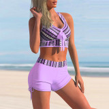 Plus Size Women's Swimwear with High Waist and Full Coverage Bottoms