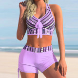 Plus Size Women's Swimwear with High Waist and Full Coverage Bottoms