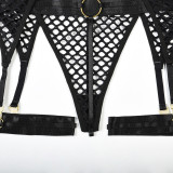 Large Mesh Splicing with Steel Ring Hanging neck and leg ring underwear
