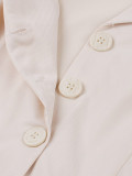 Women Summer Turndown Collar Button Accordion Pleat Short Sleeve Slim Dress