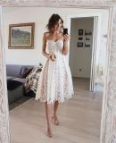Sexy Strapless Embroidery Lace Dress