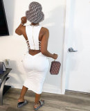 Sleeveless Zip-back Folds Sexy Midi Dress
