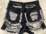 Classic Fringe Hole Denim Shorts