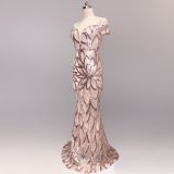 Sequins Off Shoulder Long Evening Dress Women Floor Length Mermaid Maxi Dress Long Prom