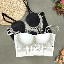Unique Diamond and Fringe Sexy Tight-Fit Top
