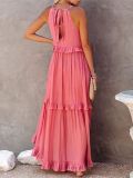 2023 Summer Ruffled Long Dress Amazon Elegant Big Swing Beach Dresses