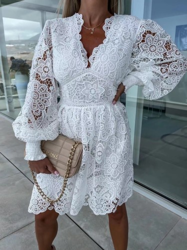 Elegance Hollow-Out Lace Dress