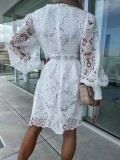 Elegance Hollow-Out Lace Dress