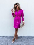 Elegant Women Dress Turn-Down Collar Comfortable Office Lady Style Suit Dress for Work