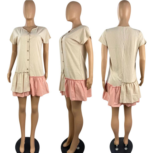 Summer Asymmetric Ruffled Loose Club Dresses