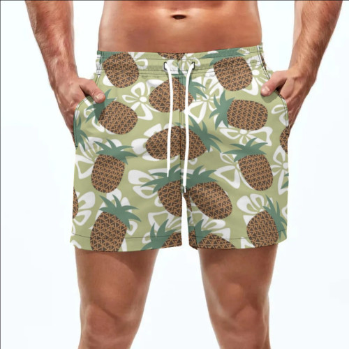 Summer Men's Beach 5-point Shorts Quick-drying Printed Pants