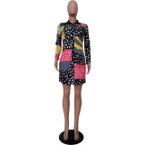 Casual Positioning Multicolor Print Club Dresses